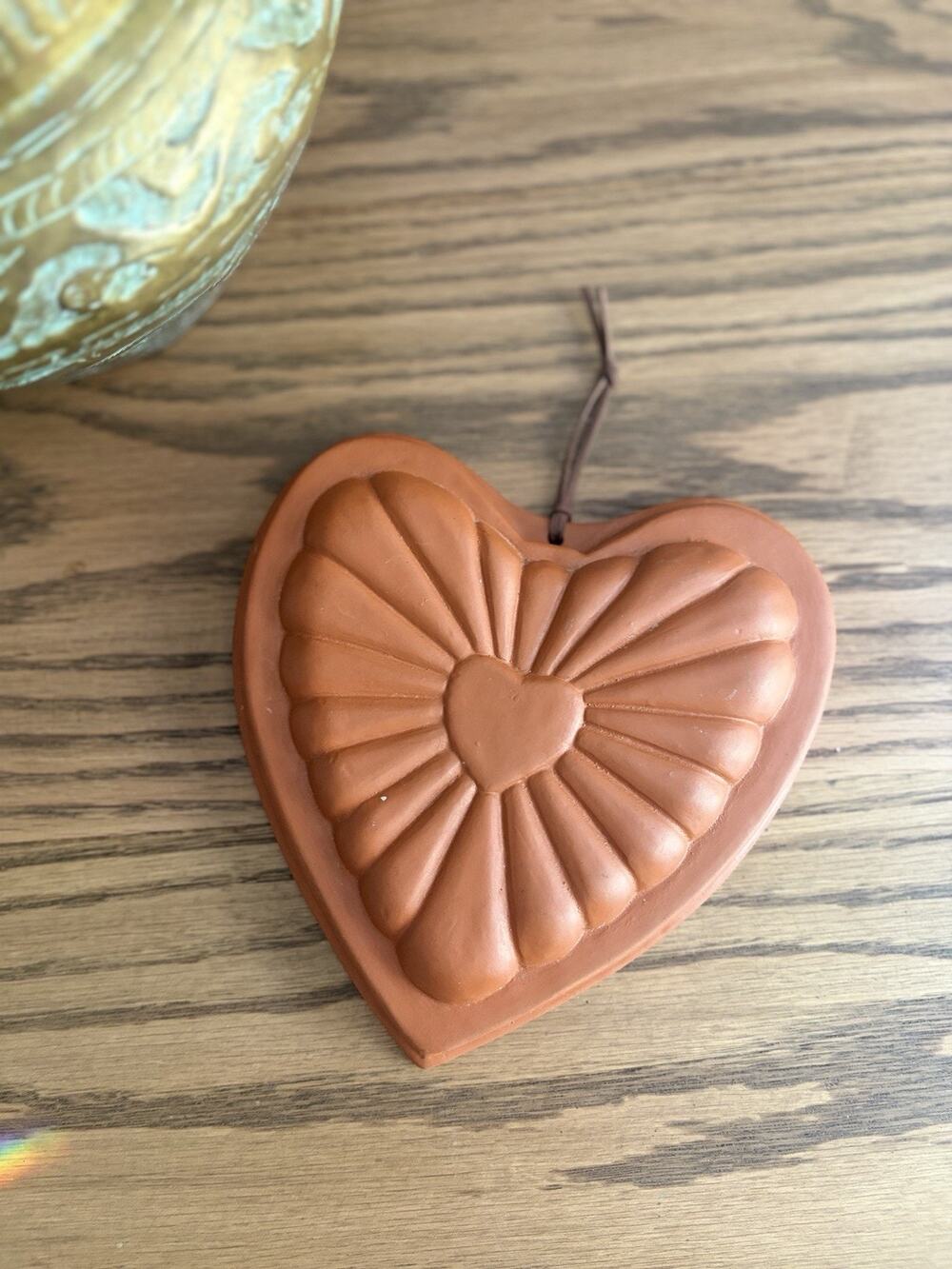 Vintage Clay Mold Heart Shaped Terracotta Decorative Mold With Hanger
